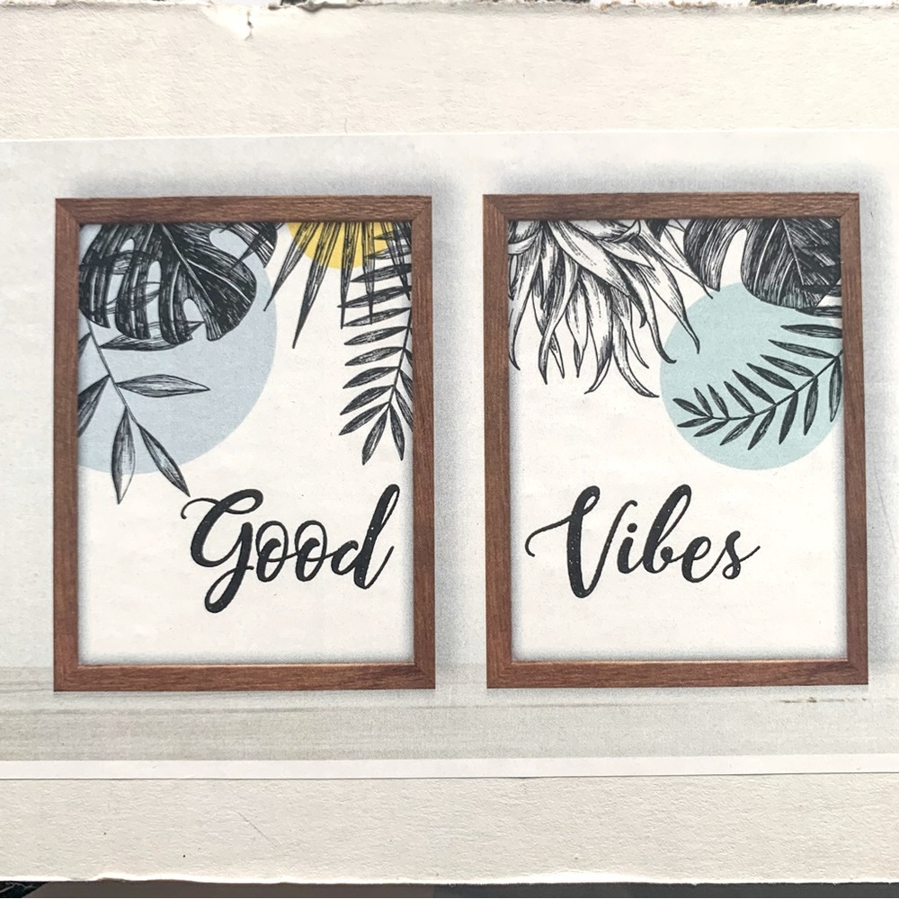 Wall Art “Good Vibes”.  Approximately 16”x20”.